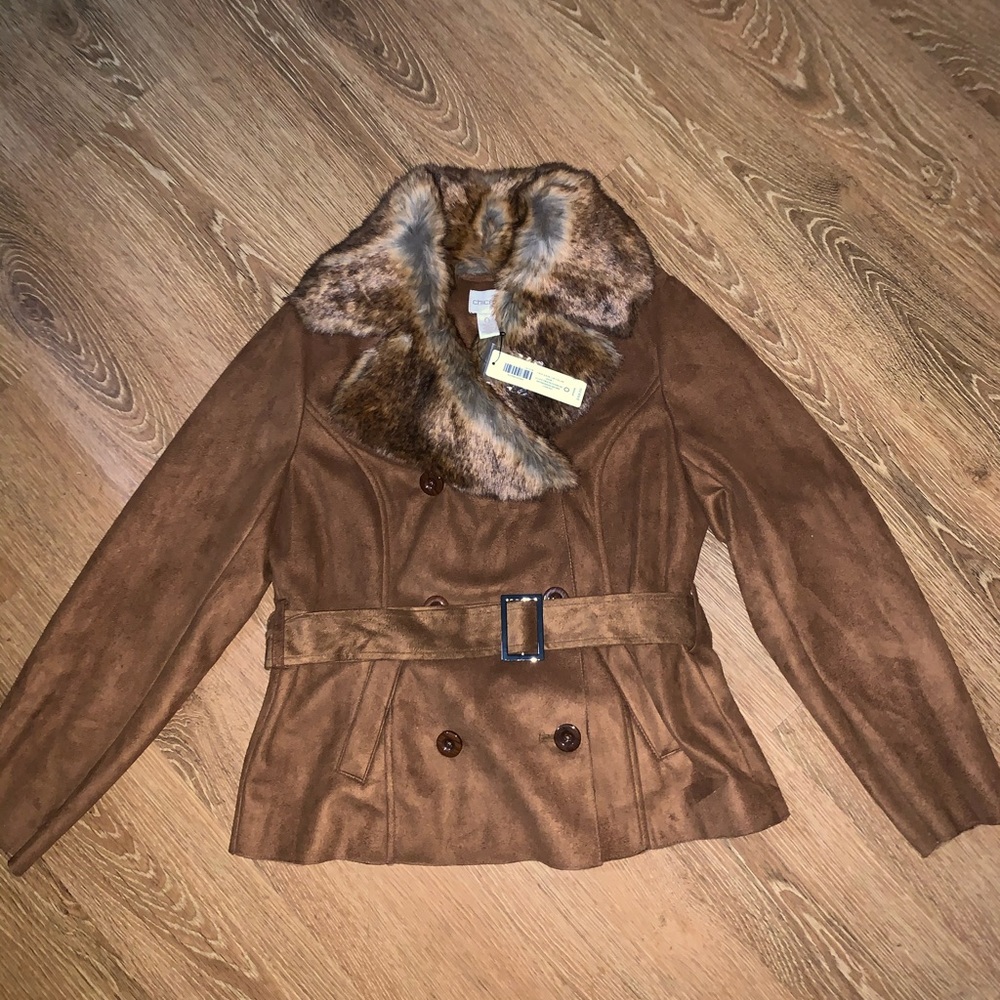 NWT Chico’s Faux Suede Coat